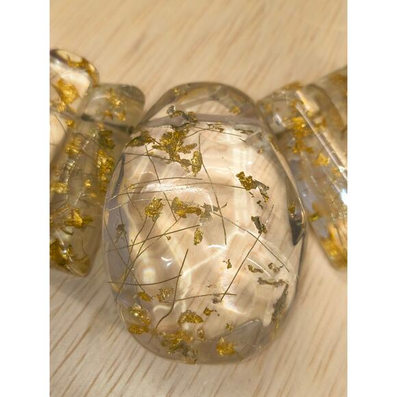 Chicos Lucite Necklace Gold Coloring - Picture 2 of 9